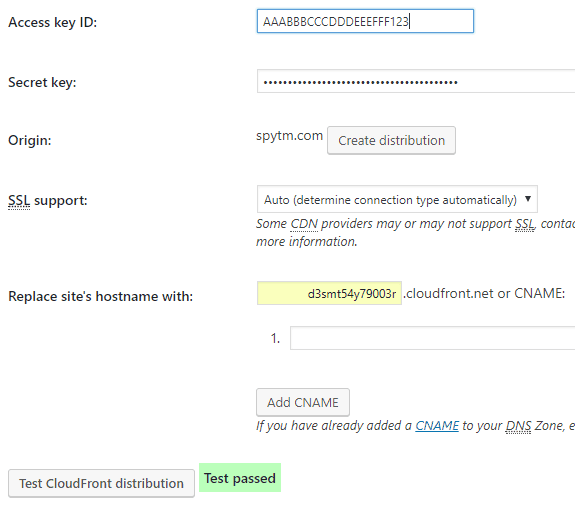 W3 total cache CloudFront
